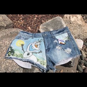 ☀️ Disney FROZEN Olaf Cut Off Jean Shorts